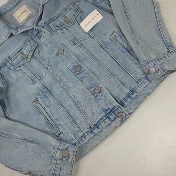 NWT $109 LUCKY BRAND BLUE DENIM JACKET WOMEN'S SIZE LARGE LIGHT WASH POCKETS NEW - Picture 5 of 16